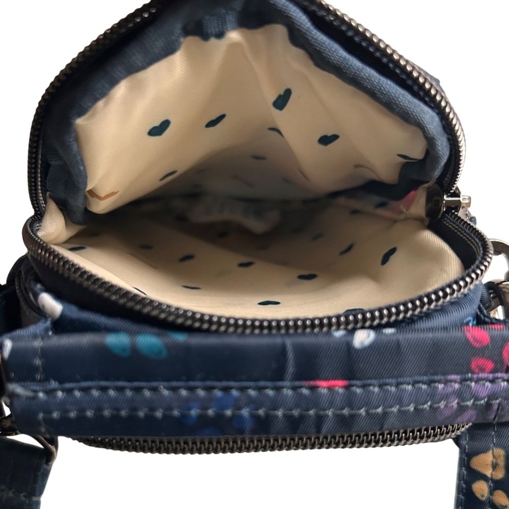 Lug Skeeter Mini Convertible RFID Crossbody Bag Paws Navy Print - Picture 10 of 15